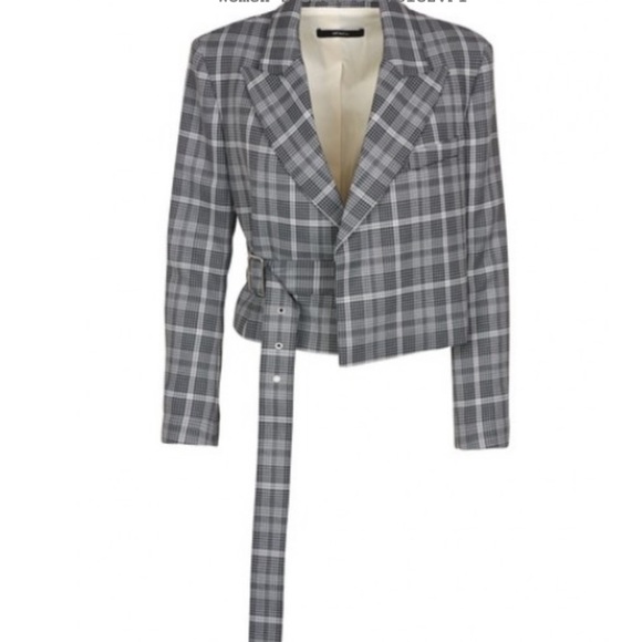 short checked jacket